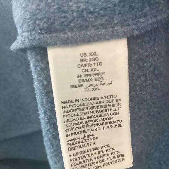 Blue Zip-Up Jacket fleece SZ XXL - Picture 4 of 6